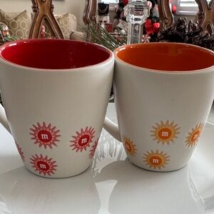 M&M'S Vibrant Sunburst Mug Duo - Red and Orange